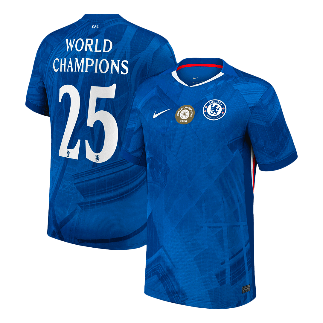 WORLD CHAMPIONS #25 Chelsea Home Soccer Jersey 2025/26 with chest badge