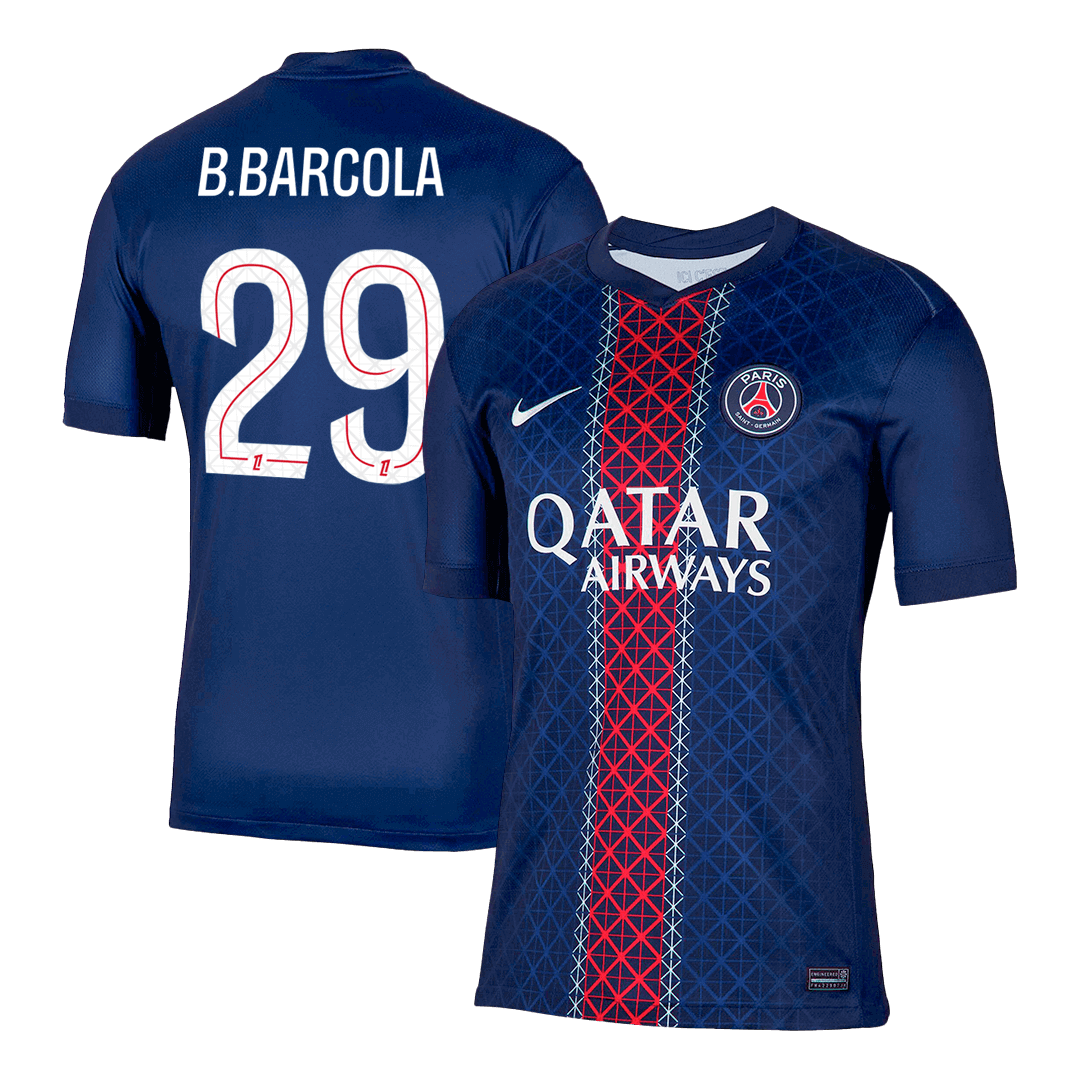 B.BARCOLA #29 PSG Home Soccer Jersey 2025/26