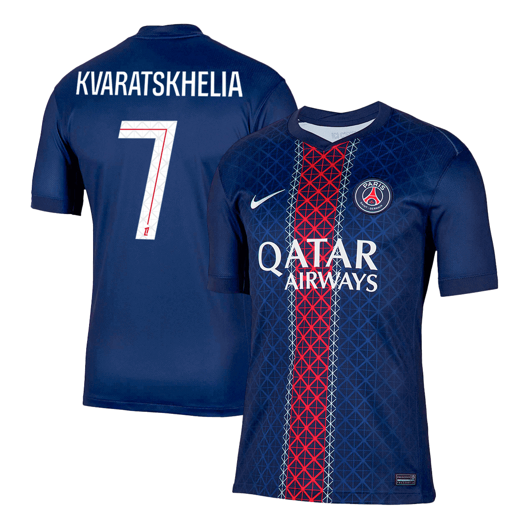 KVARATSKHELIA #7 PSG Home Soccer Jersey 2025/26