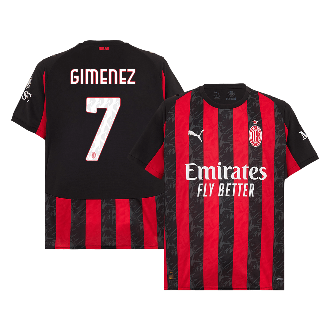 GIMENEZ #7 AC Milan Home Soccer Jersey 2025/26