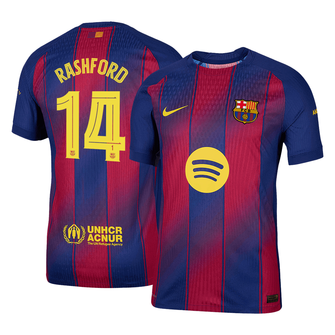 RASHFORD #14 Barcelona Home Authentic Soccer Jersey 2025/26 - UCL
