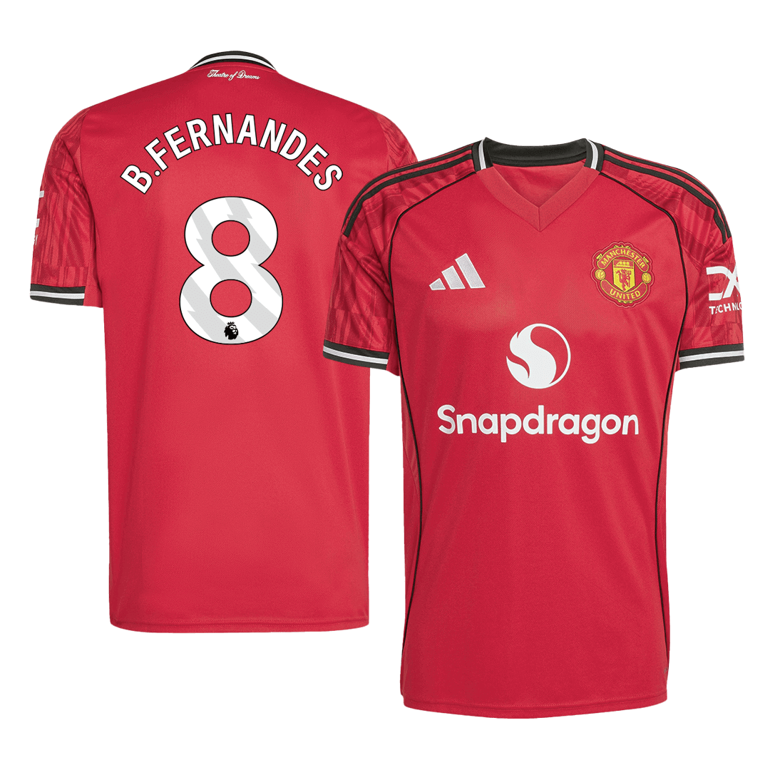 B.FERNANDES #8 Manchester United Home Soccer Jersey 2025/26