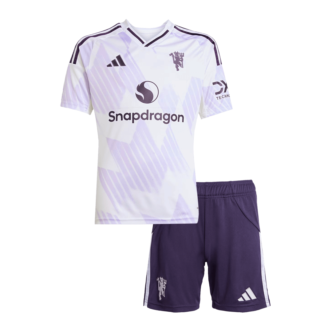 Manchester United Away Kids Soccer Jerseys Kit 2025/26