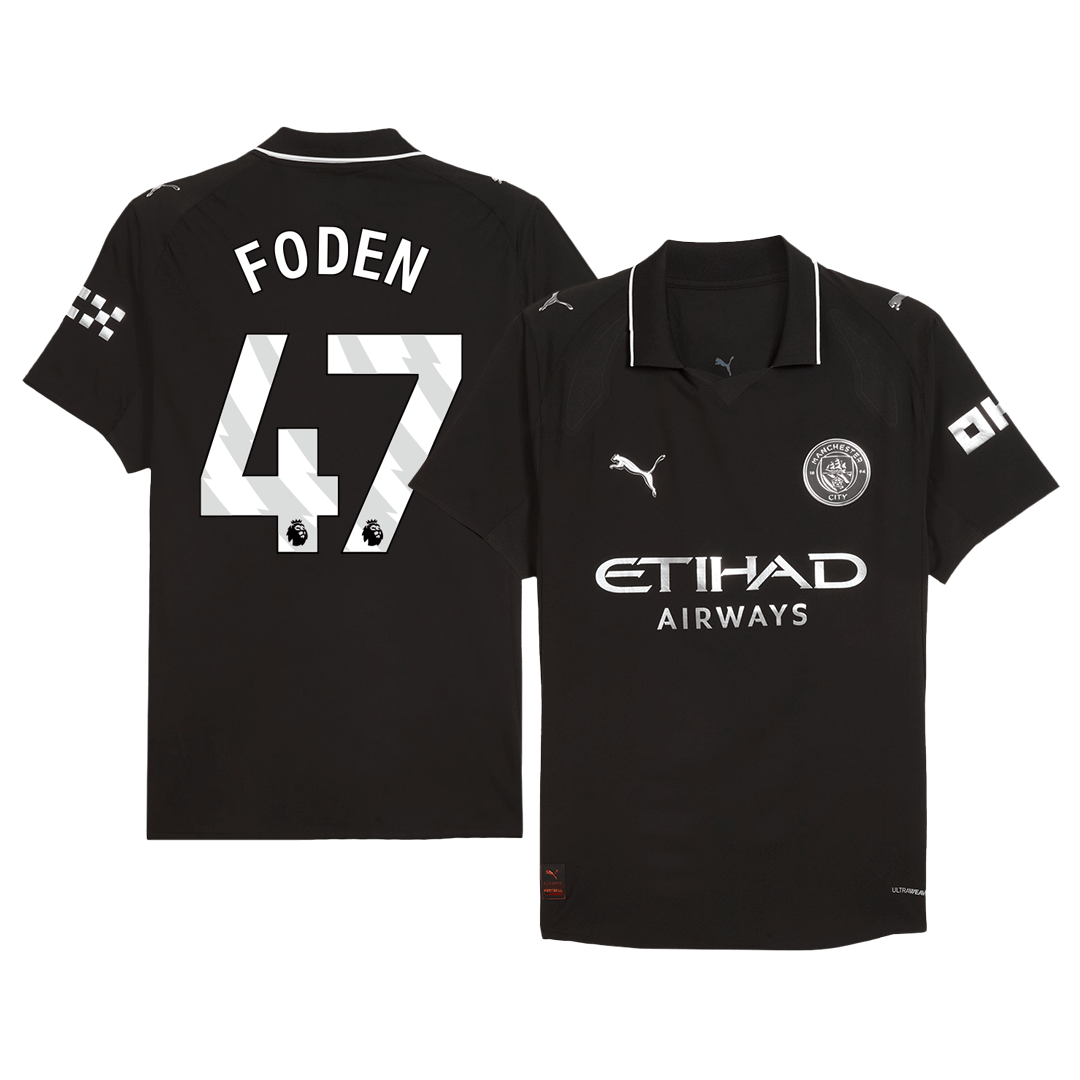 FODEN #47 Manchester City Away Authentic Soccer Jersey 2025/26