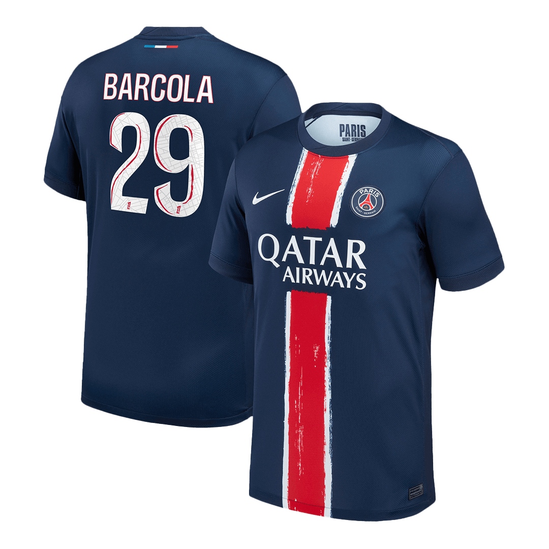 BARCOLA #29 PSG Home Authentic Soccer Jersey 2024/25