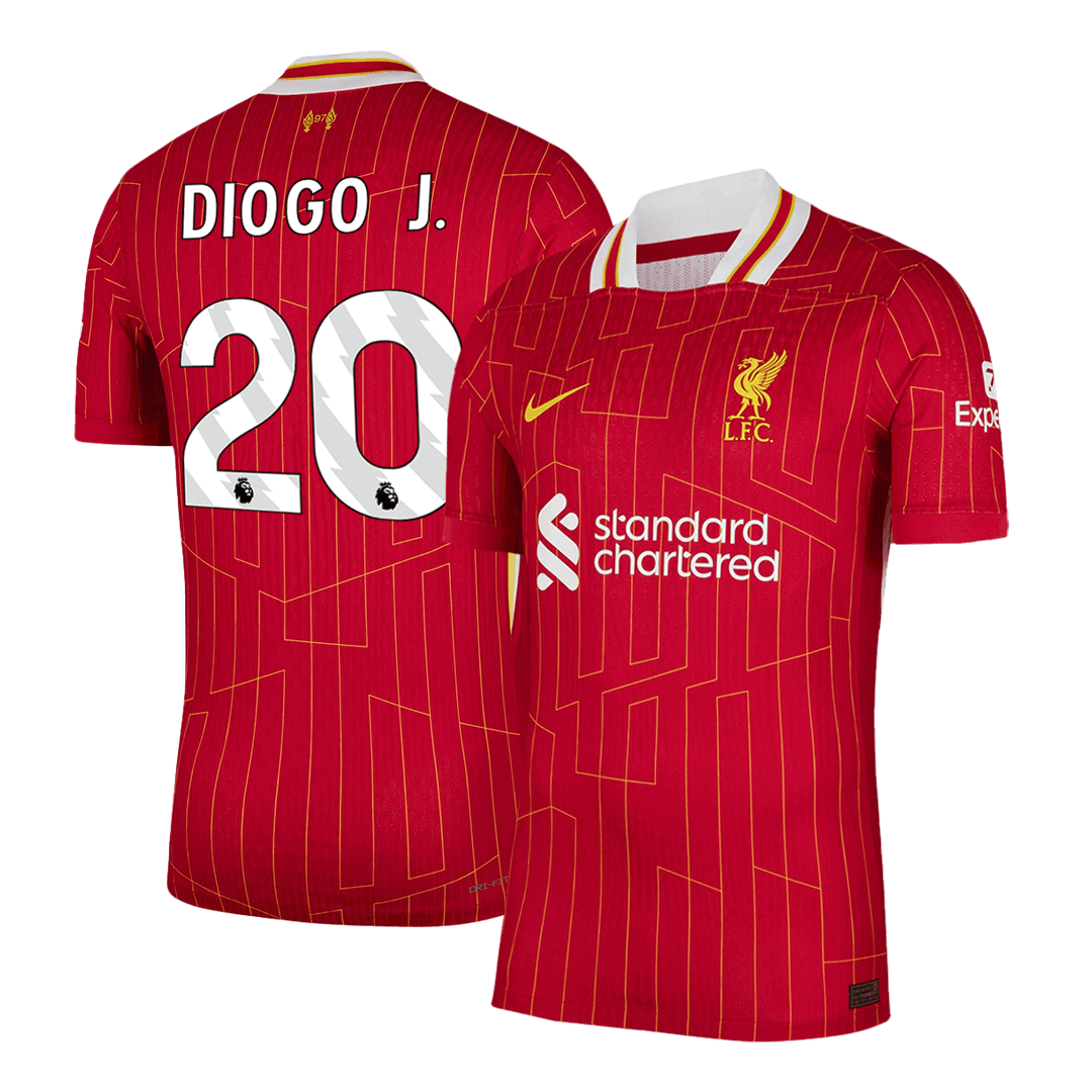 DIOGO J. #20 Liverpool Home Authentic Soccer Jersey 2024/25
