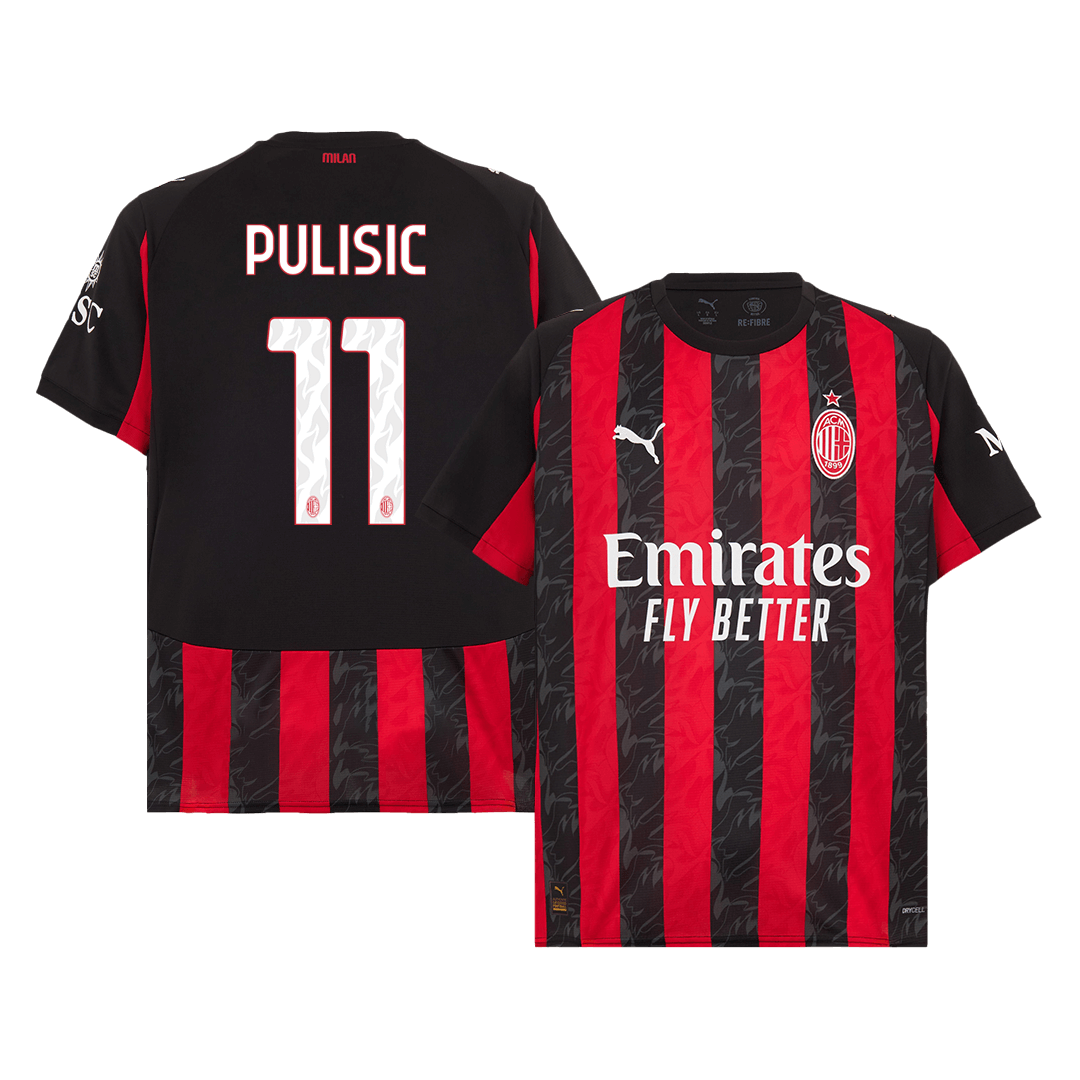 PULISIC #11 AC Milan Home Soccer Jersey 2025/26