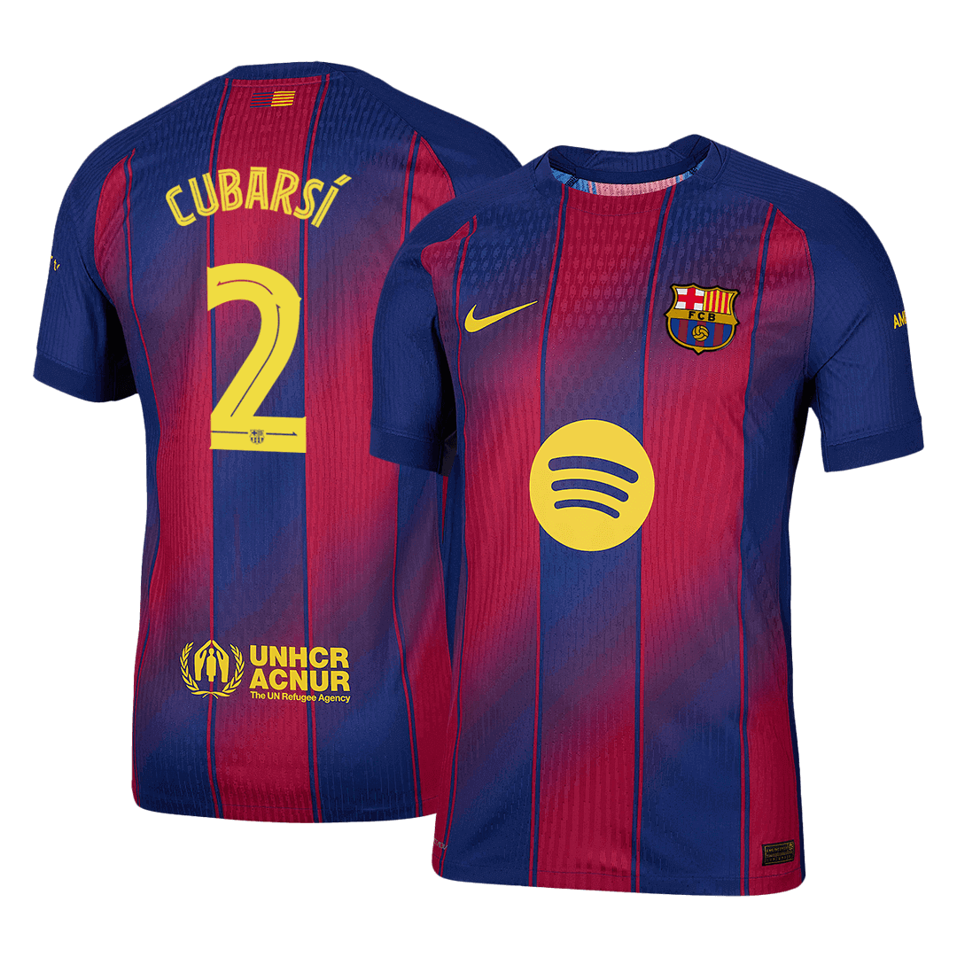 CUBARSÍ #2 Barcelona Home Authentic Soccer Jersey 2025/26 - UCL