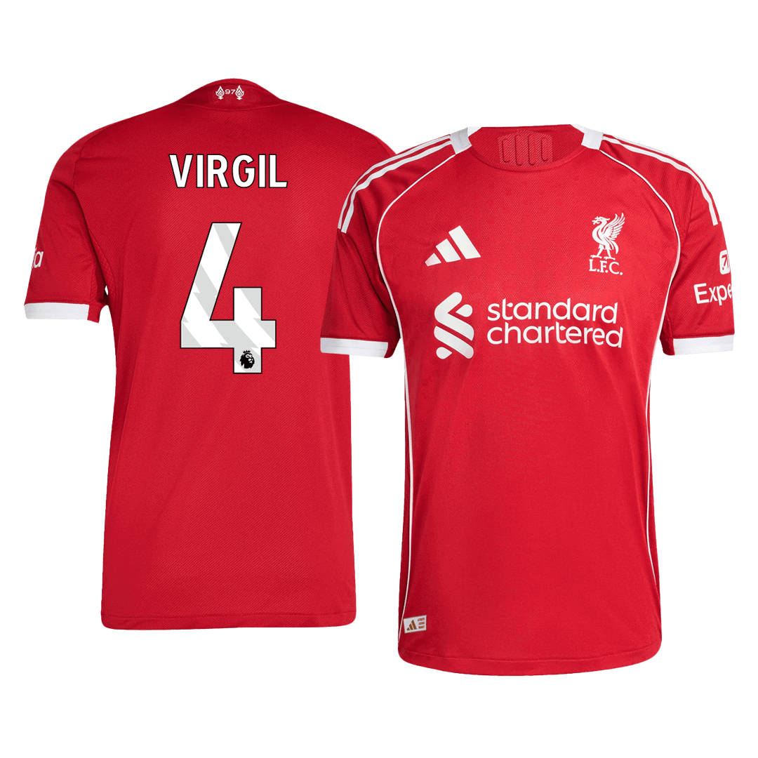 VIRGIL #4 Liverpool Home Authentic Soccer Jersey 2025/26