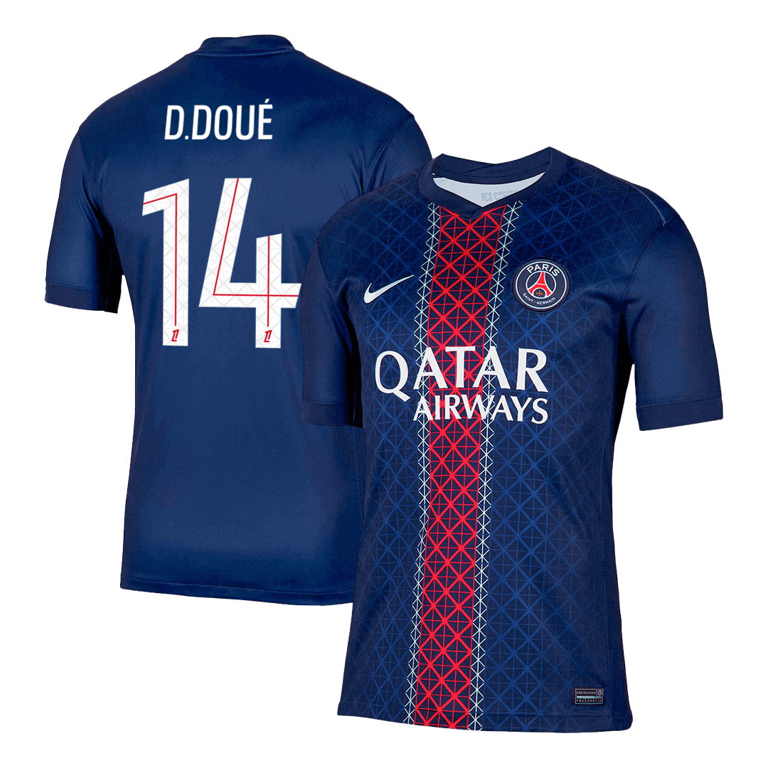 D.DOUÉ #14 PSG Home Soccer Jersey 2025/26